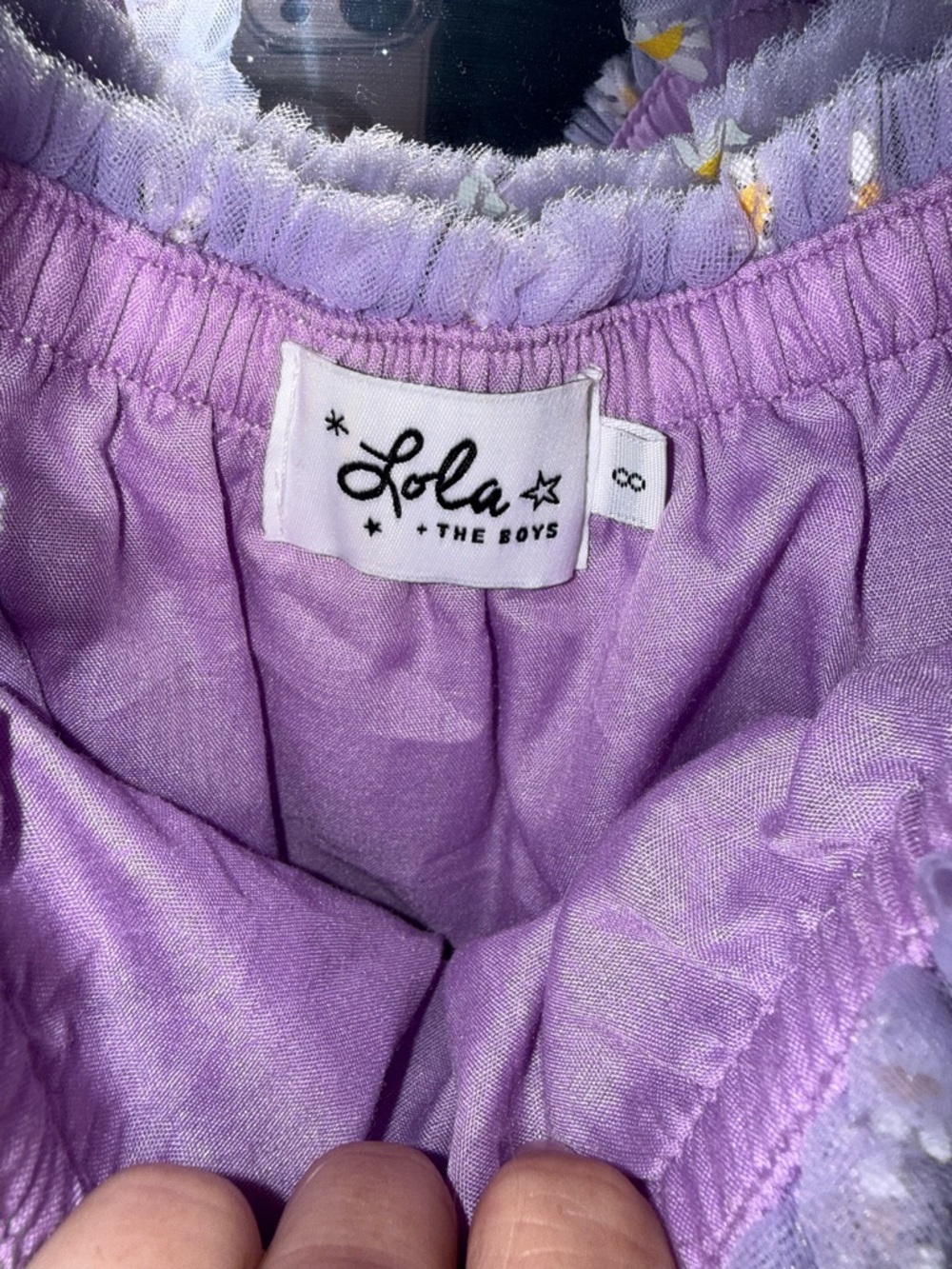 Lola + The Boys Lilac Tulle-Trim Skirt